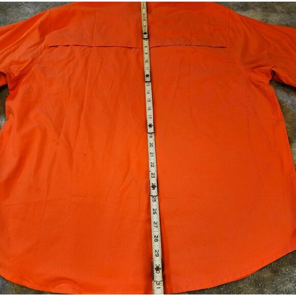 Coleman The Outdoor Company Fishing Camp Shirt Pockets Mens XXL Orange - Picture 7 of 7